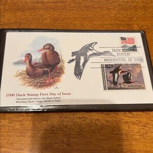 1990 $12.50 Duck Stamp First Day Cover Folio